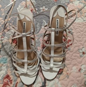 Manolo Blahnik lace up heels